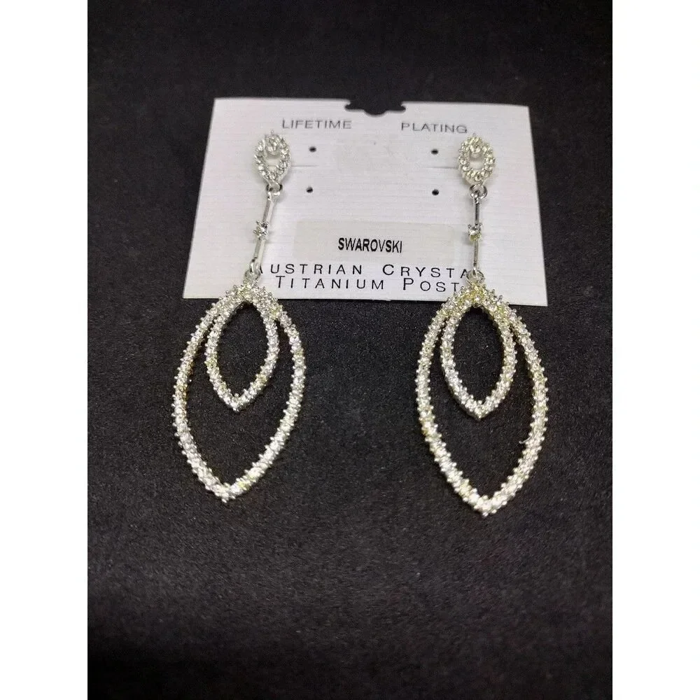 Swarovski Crystal Chandelier Earrings with Titanium Post